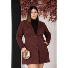 Casaco Feminino Social Plus Sive Curve Com Bolsos Ribana Premium Moda Inverno Elegante