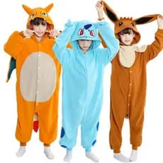 Trajes Pokémon Meninos Meninas Macacão Anime Kigurumis Charizard Roupa Carnaval Halloween Bonito Pijama Festa Terno