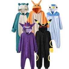Charizard Pijamas De Uma Peça Gengar Kigurumi Umbreon Macacão Criancas Adultos Piplup Camisola Halloween Cosplay Traje