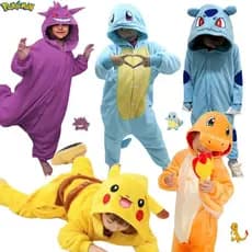 Pokémon Gengar Snorlax Charmander Onesie Kigurumi Crianças Squirtle Pikachu Cosplay Traje Pijama