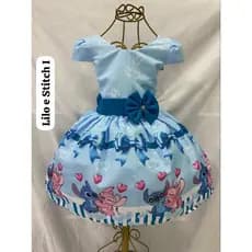 vestido temático stchi festa aniversário lilo stchi