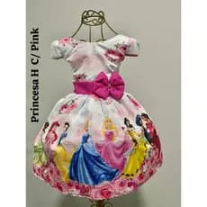 Vestido temático infantil festa aniversário personagem Princesas