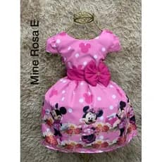 Vestido Temático Infantil Aniversários festas Minnie