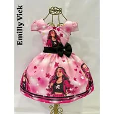 Vestido tematico infantil menina Emilly Vick  Katlen luxo festa aniversario