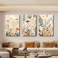 Quadro decorativo estampas florais coloridas planta aquarela decoração para casa sala quaro WT2008