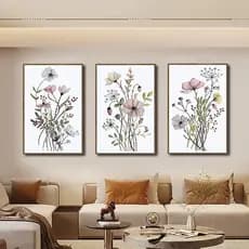 3Pcs 40x60/20x30cm Quadro decorativo estampas florais coloridas planta aquarela decoração para casa sala quaro WT2019