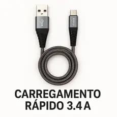 Cabo Inova V8 Micro USB 3.4 Original 1 Metro Carregamento Rápido Tecido Reforçado Cobre Puro