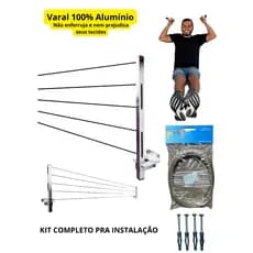 Varal Retratil de Parede Dobrável Aluminio Reforçado Envio imediato