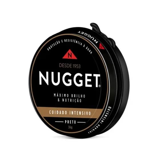 Graxa em Pasta Preta Nugget 36g – Brilho Intenso e Proteção para Calçados