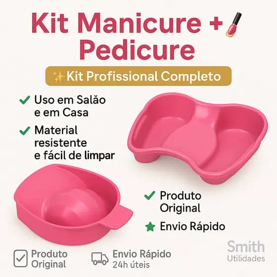 Kit Bacia para Manicure e Pedicure – Amolecer Cutícula Profissional