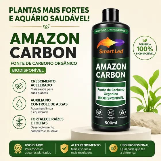 Carbono Biodisponível Aquário 500ml Fertilizante Completo Plantas