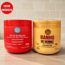 Kit Banho de Verniz 500g + Creme de Pentear 500g | Brilho Intenso + Controle de Frizz | Hidratação e Fixação Máxima