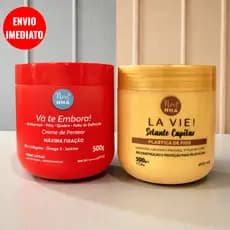 Kit Reconstrução e Selagem Capilar 500g + 500g | La Vie Plástica de Fios + Creme de Pentear Máxima Fixação Anti Frizz