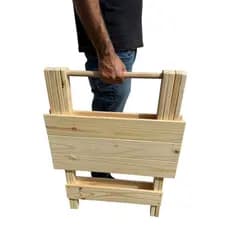 Mesa Dobrável Ripada 60x60x76 cm – Design Moderno e Funcional para Diversos Espaços