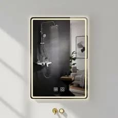Espelho LED 3 Cores Decorativo com Fonte e Ajuste de Luz