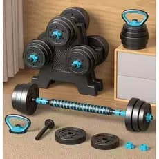 Alteres musculação  Halteres 6 Em 1 Musculação Até 20kg Ajustável Kettlebell Barra Anilha