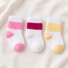 Kit 03 Pares de Meias Bebê RN Recém Nascido Menino Menina (Maternidade 0 a 12 Meses) Infantil