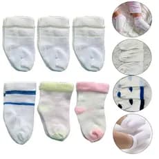 Kit 06 Pares de Meias Bebê Infantil Rn Recém Nascido (0 a 12 Meses) Menino Menina