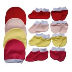 Kit Conjunto Touca + Par Luva + Par Sapatinho Bebê Recém Nascido Infantil Maternidade (0 a 10 meses) Menino Menina