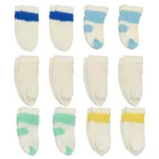 Kit 12 Pares Meias Para Bebê Recém Nascido Baby Menino Masculino RN Infantil (0-12Meses)