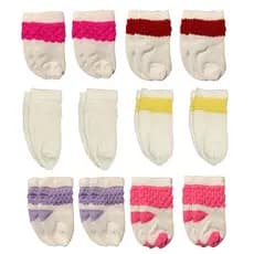 Kit 12 Pares Meias Para Bebê Recém Nascido Baby Menina Feminina (0-12M) RN Infantil