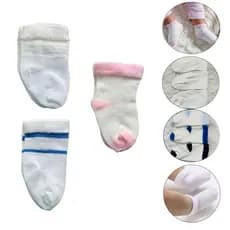 Kit 3 Pares de Meia Meias Lisa Bebê Infantil Rn Recém Nascido (0 a 12 Meses) Menino Menina