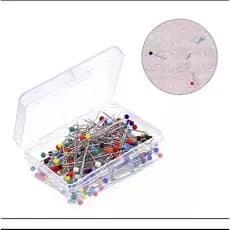 100 Alfinetes Cabeça Vidro Inox Fino - PROMOÇÃO