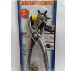 Alicate Vazador Couro + Alicate Para Ilhós / Botões Com 100 Unid. (2 em 1)