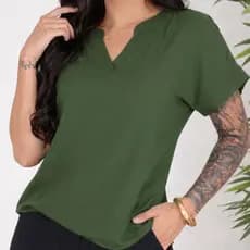 Blusa Feminina Manga Curta Morcego Para O Inverno No Tecido Viscolinho Casual/Social  Elegante