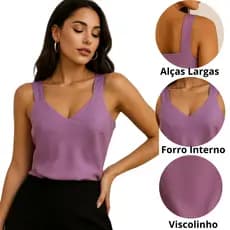 Regata Feminina Alça Larga Viscolinho Decote V – Básica, Fresca e Elegante para o Verão