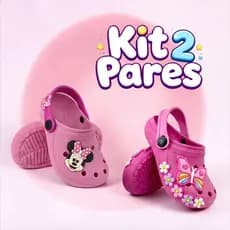 Kit 2 Pares, Sandalia Babuche Infantil Menina Leve e Confortavel