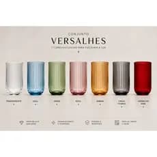 Jogo com 6 Copos De Vidro 460ml Versalhes Canelado