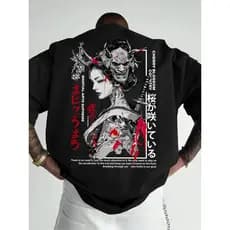 Camiseta Samurai Japonês Streetwear Premium Aesthetic Algodão Y2k