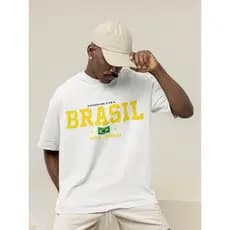 Camiseta Brasil Copa Do Mundo Futebol Patriota Unissex100% Algodão Premium Camisa Streetwear