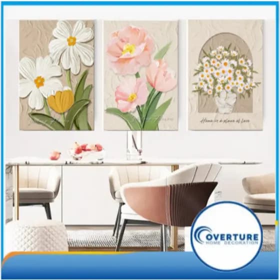 Quadros Decorativos Tulipas Lírios Encantos Pintura a óleo Quarto Sala Escritório Pessoas Pinturas decorativas de parede