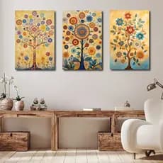 Quadros Decorativos a óleo Vaso de flores Árvore Decoração de casa Sala de estar Quarto Escritório Arte de parede
