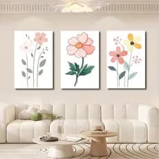 Quadros Decorativos de flores Pintura a óleo de plantas Decoração de casa Quarto Sala de estar Pintura de parede