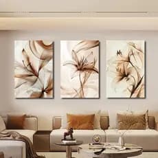 Quadros Decorativos Simples Flores Verdes Plantas Decoração de Casa Quarto Sala de Estar Banheiro Pintura de Parede