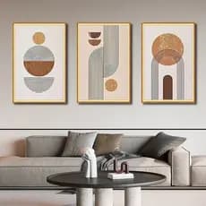 KIT 3 Quadros Decorativos Pinturas decorativas Boêmia minimalista Sala de estar Quarto Decoração de parede