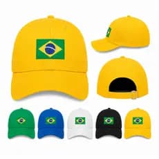 Boné Do Brasil Bordado Copa do Mundo Seleção Brasileira Regulagem Aba Curva Unissex.