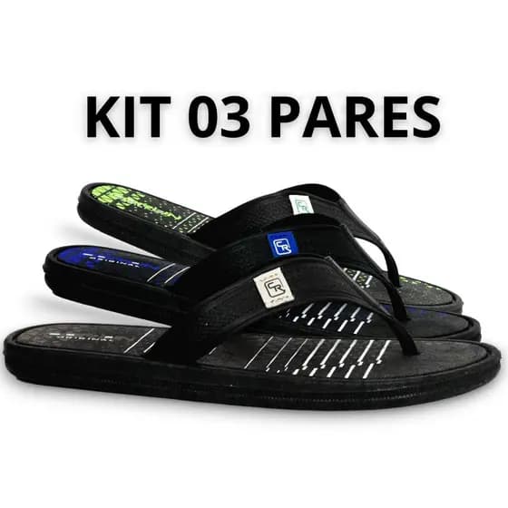3 pares Chinelo Masculino Confortável Durável Macio Uso Diário