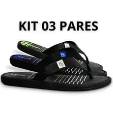 3 pares Chinelo Masculino Confortável Durável Macio Uso Diário