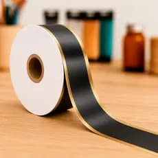 Fita Maxi Albano Preto com dourado Embalagem Presente Decoração 32mm X 100m Laço Pais