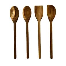 Kit 4 Colheres de Pau Madeira Teca Michelon