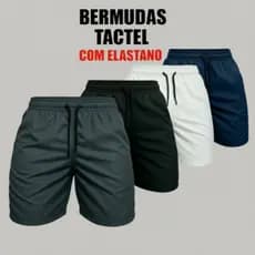 Kit 2 Bermudas Tactel masculina para treino com Elastano