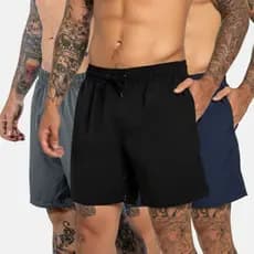 Kit 3  Bermudas Tactel Masculino para Treino com Elastano