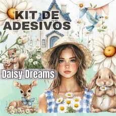 Kit de Adesivos Stickers Scrapbook Journal Tema Margaridas Flores Para Scrapbook Journal