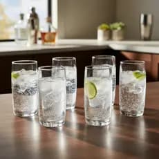 Conjunto 6 Copos Vidro Transparente Long Drink Maracaibo Vidro Bar 410ml  Agua Suco Cerveja Drinks