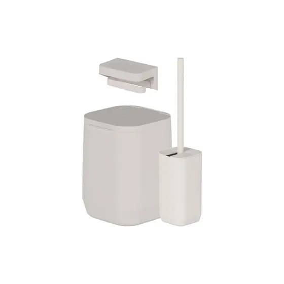Kit de banheiro com lixeira de piso/parede Ou 3 peças - Branco