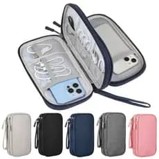 Necessaire organizadora bolsa portatil celular cabos fios  armanazamento